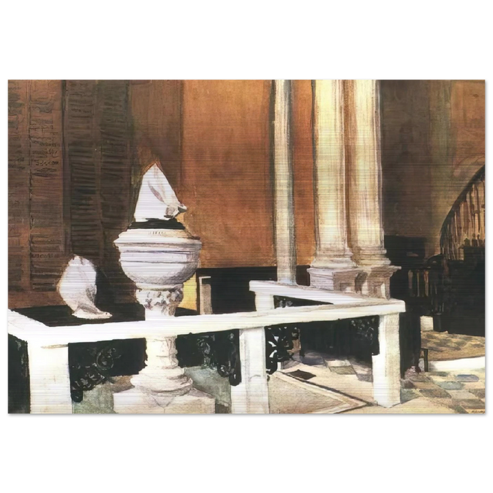 Baptistry of St. John s - Edward Hopper Brushed Aluminum Print - 70x100 cm / 28x40 inches | Edward Hopper Aluminum Print | Edward Hopper Prints