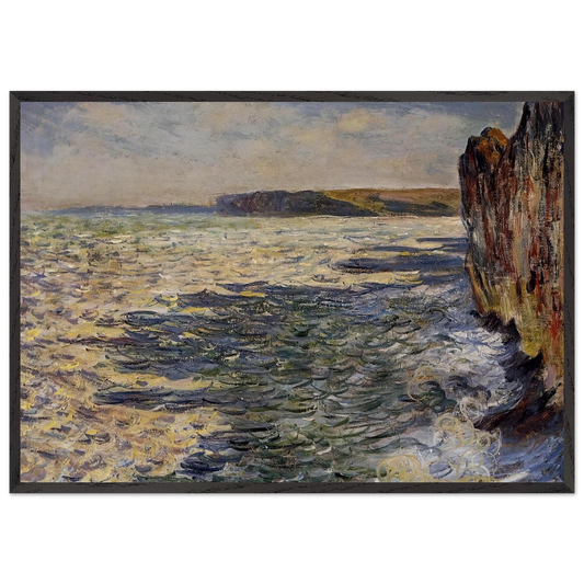 Waves and Rocks at Pourville - claude monet Framed Art Print – Black Wooden Frame - Default Title - -Framed Art Print