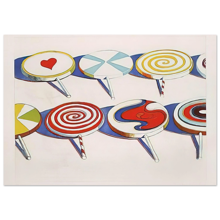 Wayne Thiebaud - Big Suckers - 1971 Wall Art - 60x80 cm / 24x32 inches - Premium Wooden Framed Poster With Fine Art Paper - Black frame