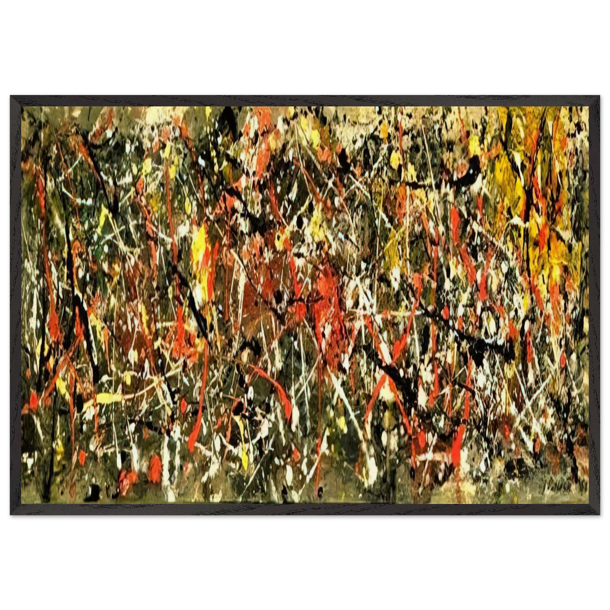 NUMBER 25 - Jackson Pollock Framed Art Print – Black Wooden Frame - Default Title - -Framed Art Print