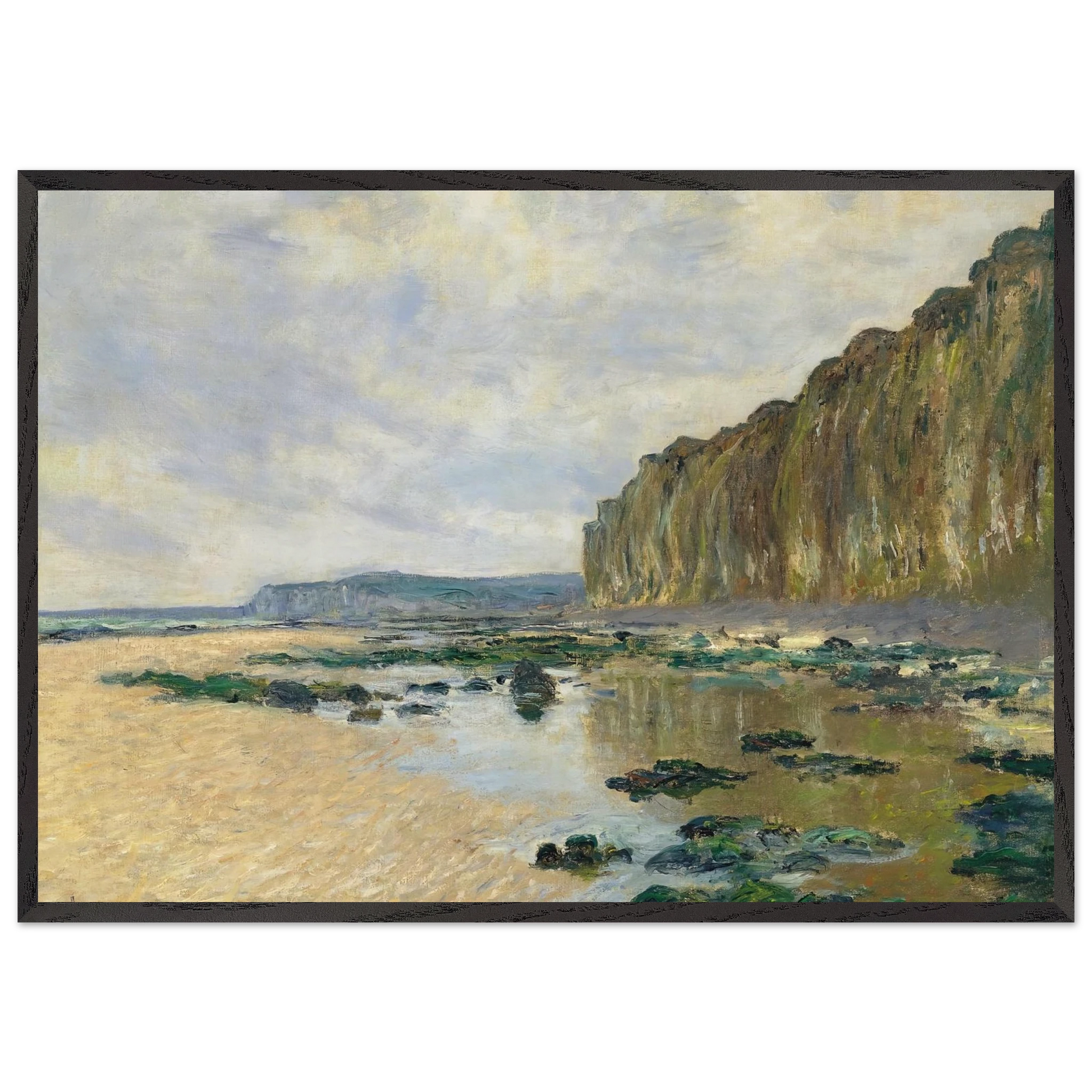 Low Tide at Varengeville - claude monet Framed Art Print – Black Wooden Frame - Default Title - -Framed Art Print