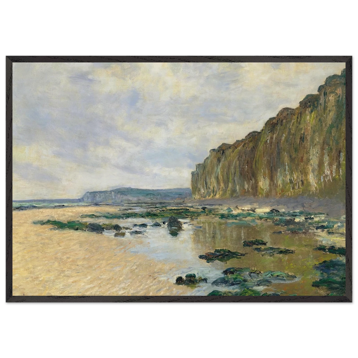 Low Tide at Varengeville - claude monet 70x100 cm / 28x40 inches Framed Art Print – Black Wooden Frame