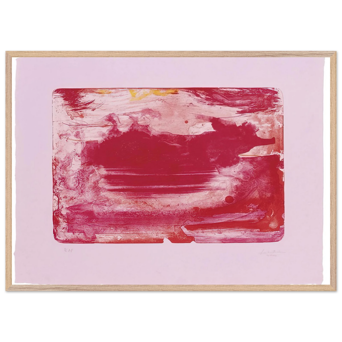 Helen Frankenthaler - The Red Sea - 1982 Wall art - A1 (59.4 x 84.1  cm) - Premium Wooden Framed Poster With Fine Art Paper - White frame