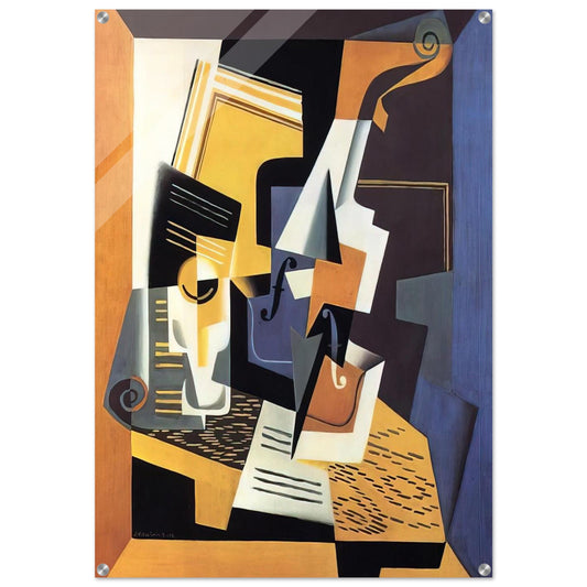 VIOLIN AND GLASS 1918 - Juan Gris Acrylic Print - 70x100 cm / 28x40″ inches