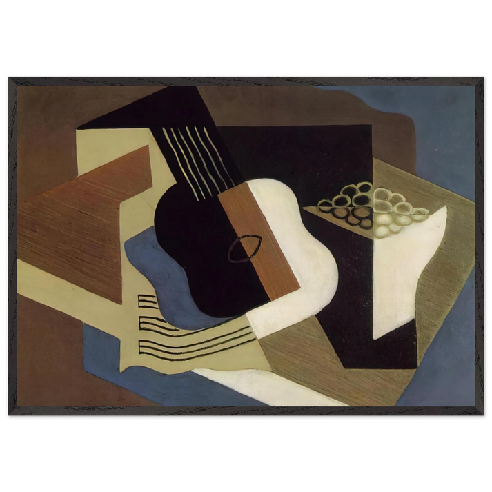 GUITAR AND FRUIT DISH 1919 - Juan Gris 70x100 cm / 28x40 inches Framed Art Print – Black Wooden Frame