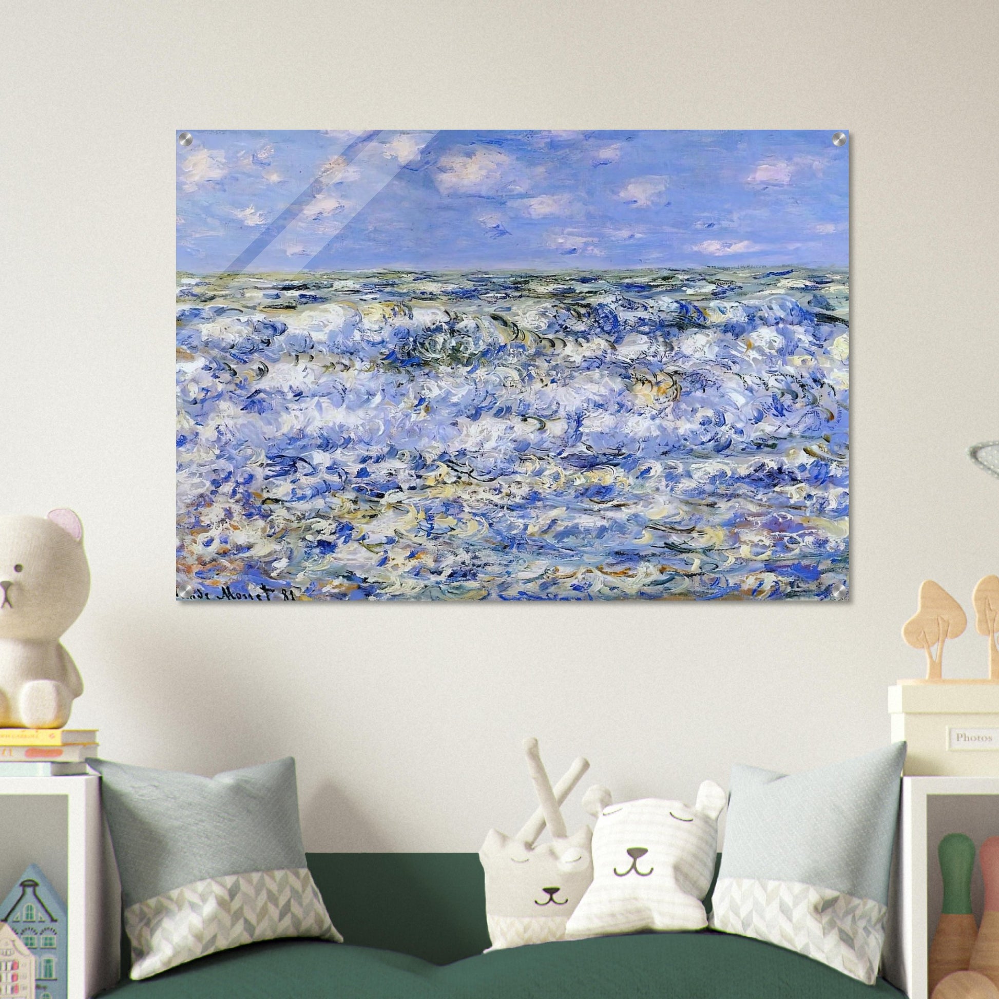 Waves Breaking - claude monet Acrylic Print - 70x100 cm / 28x40″ inches | claude monet Wall Art | claude monet Prints