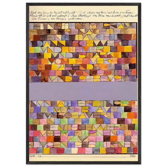 ONCE EMERGED FROM THE GRAY OF NIGHT 1918 - Paul Klee 70x100 cm / 28x40 inches Framed Art Print – Black Wooden Frame