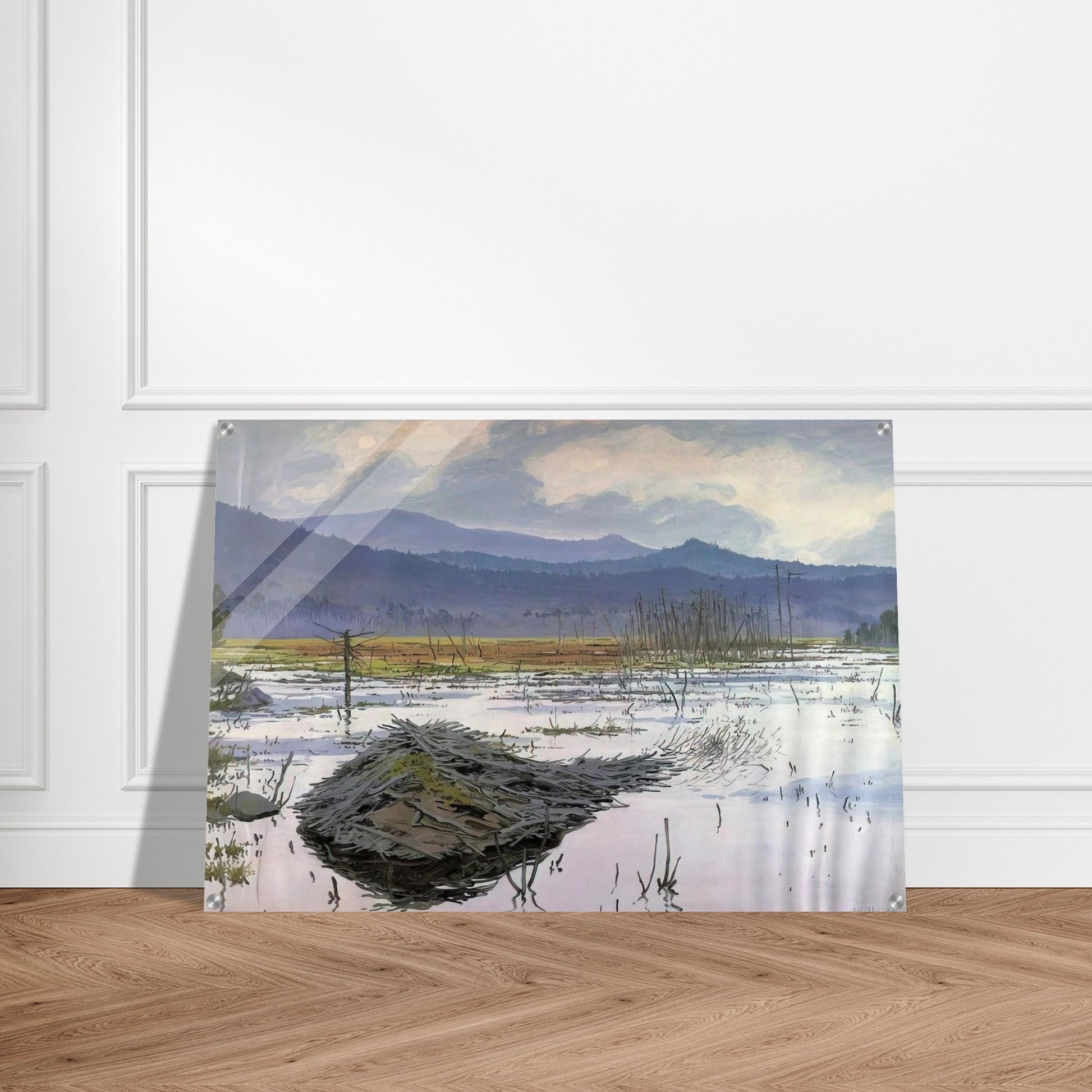 Beaver Pond - 1976 - Neil Welliver Acrylic Print - 70x100 cm / 28x40″ inches | Neil Welliver Wall Art | Neil Welliver Prints