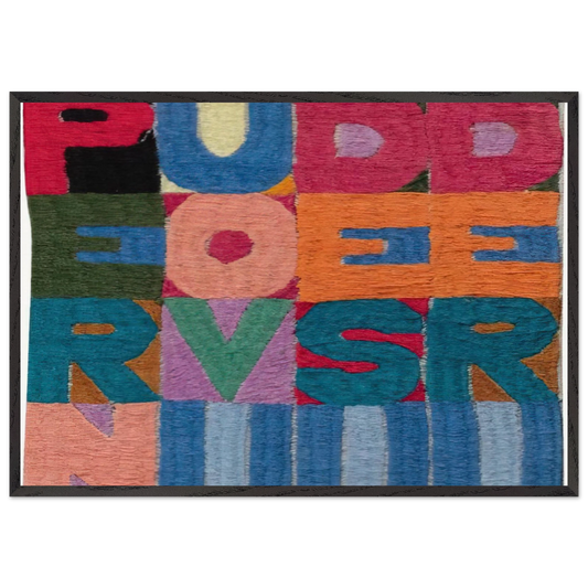 PER NUOVI DESIDERI 1977 - Alighiero Boetti Framed Art Print – Black Wooden Frame - Default Title - -Framed Art Print