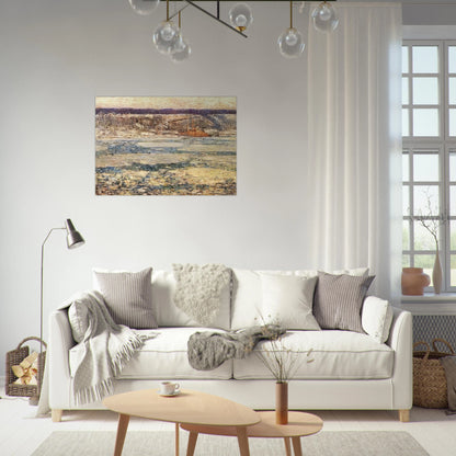 Ice on the Hudson - Childe Hassam Brushed Aluminum Print - 70x100 cm / 28x40 inches | Childe Hassam Aluminum Print | Childe Hassam Prints