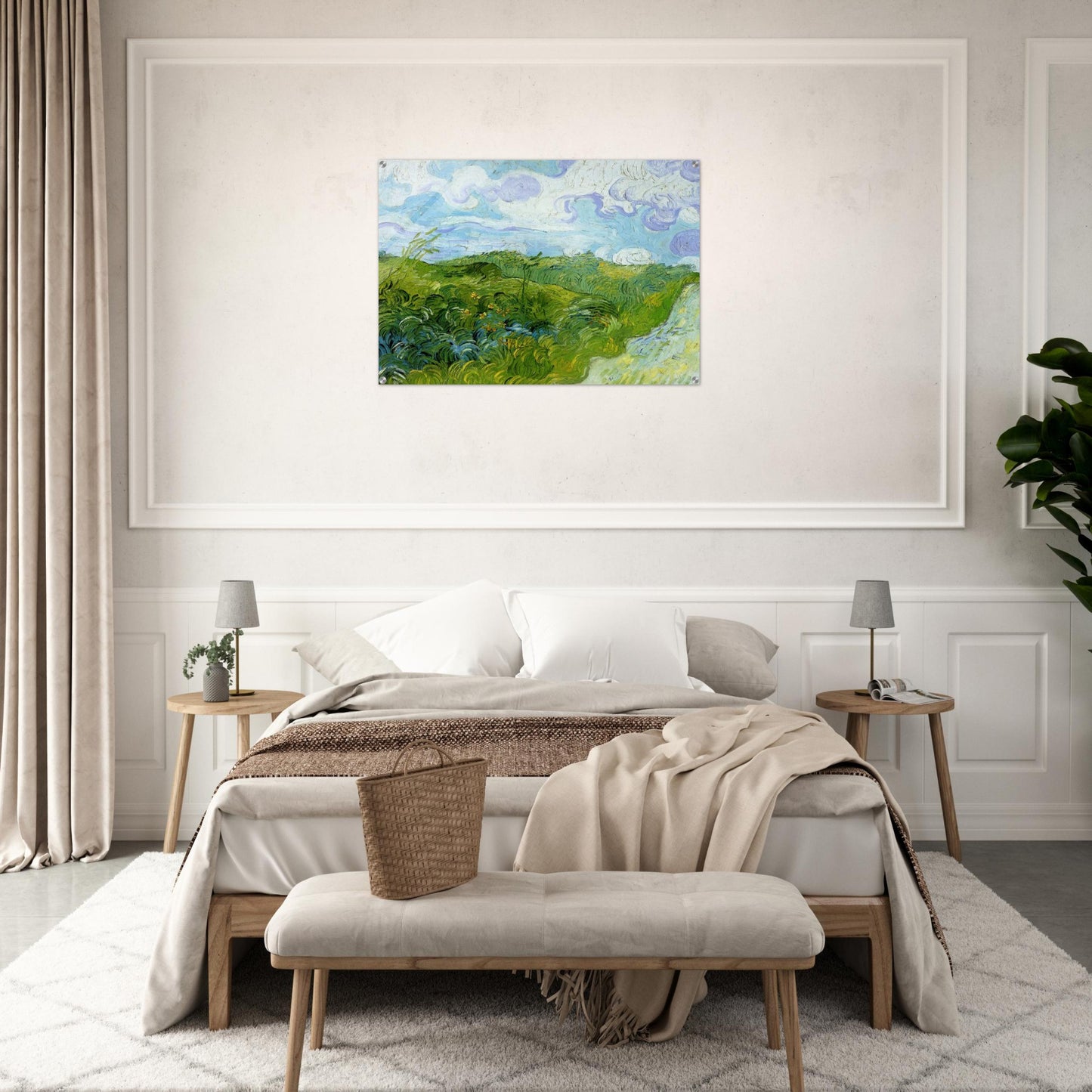 Green Wheat Fields - Vincent van Gogh Acrylic Print - 70x100 cm / 28x40″ inches