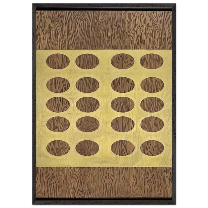 Twenty Golden Orbs - Robert Indiana 70x100 cm / 28x40 inches Framed Art Print – Black Wooden Frame