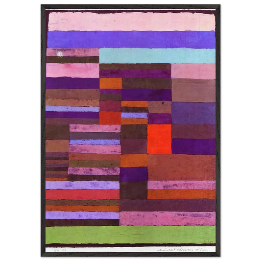 INDIVIDUALIZED ALTIMETRY OF STRIPES 1930 - Paul Klee 70x100 cm / 28x40 inches Framed Art Print – Black Wooden Frame