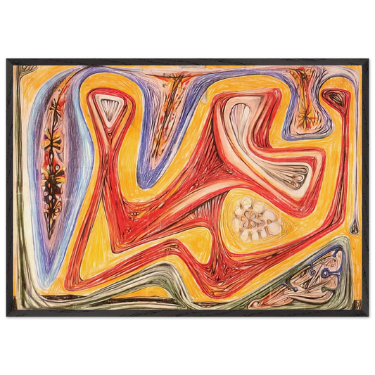 GLANDE FICTION 1938 - Roberto Matta Framed Art Print – Black Wooden Frame - Default Title - -Framed Art Print