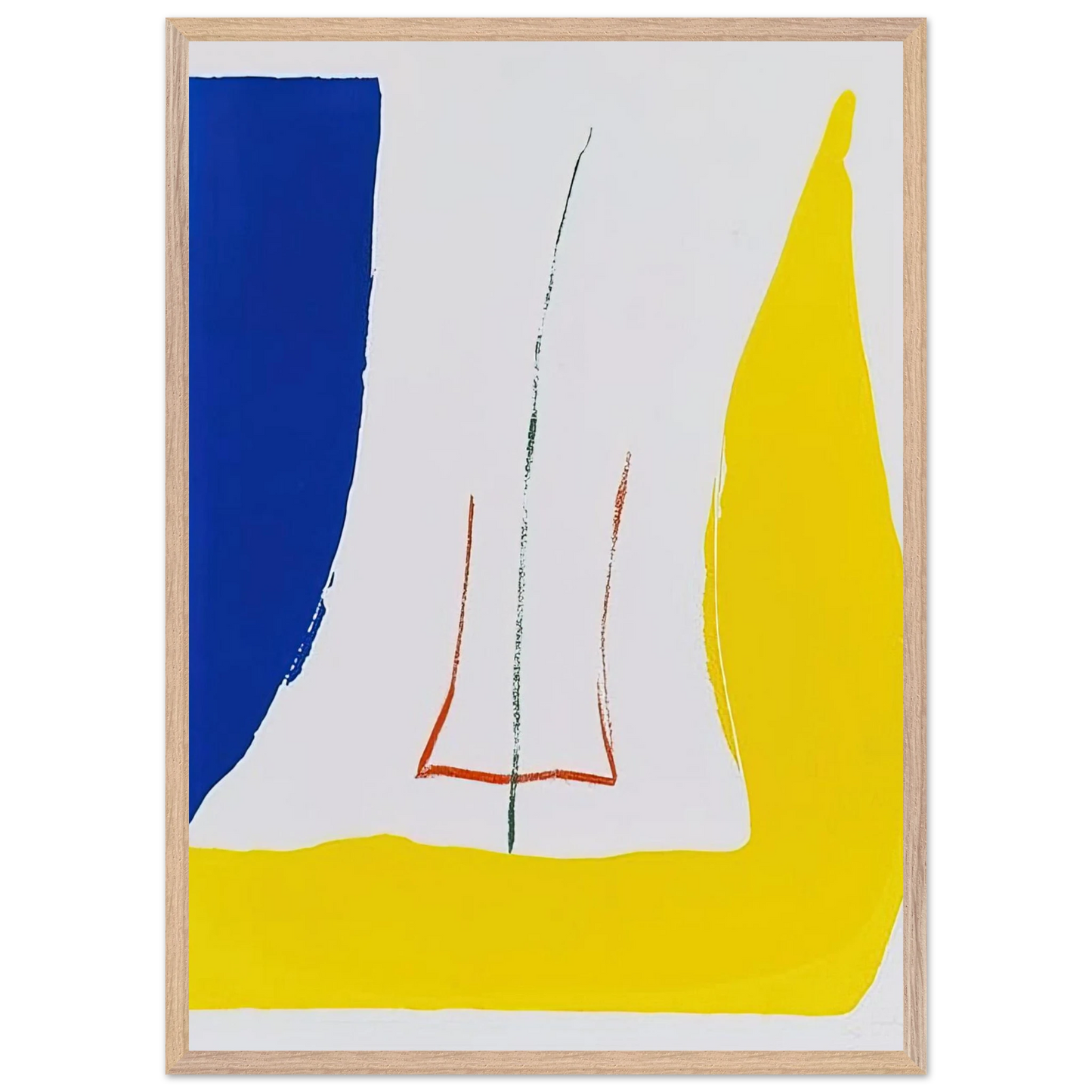 Helen Frankenthaler - Sun Corner - 1968 Wall art - 30x40 cm / 12x16 inches - Premium Wooden Framed Poster With Fine Art Paper - Wood frame