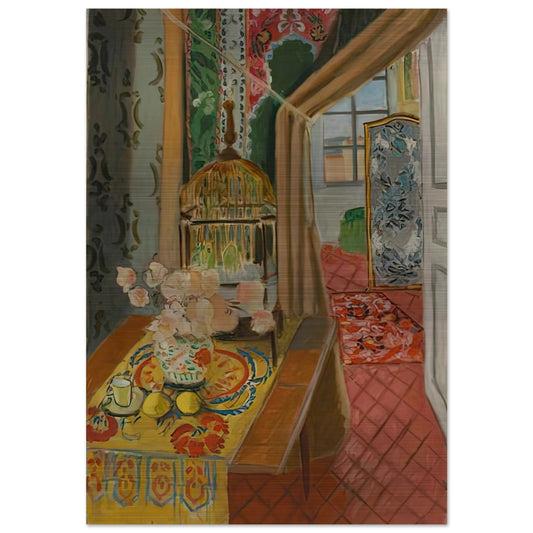 INTERIOR FLOWERS AND PARAKEETS 1924 - Henri Matisse Brushed Aluminum Print - 70x100 cm / 28x40 inches | Henri Matisse Aluminum Print | Henri Matisse Prints
