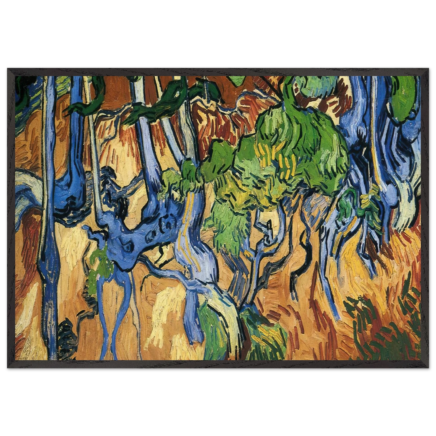 Tree roots - Vincent van Gogh Framed Art Print – Black Wooden Frame - Default Title - -Framed Art Print