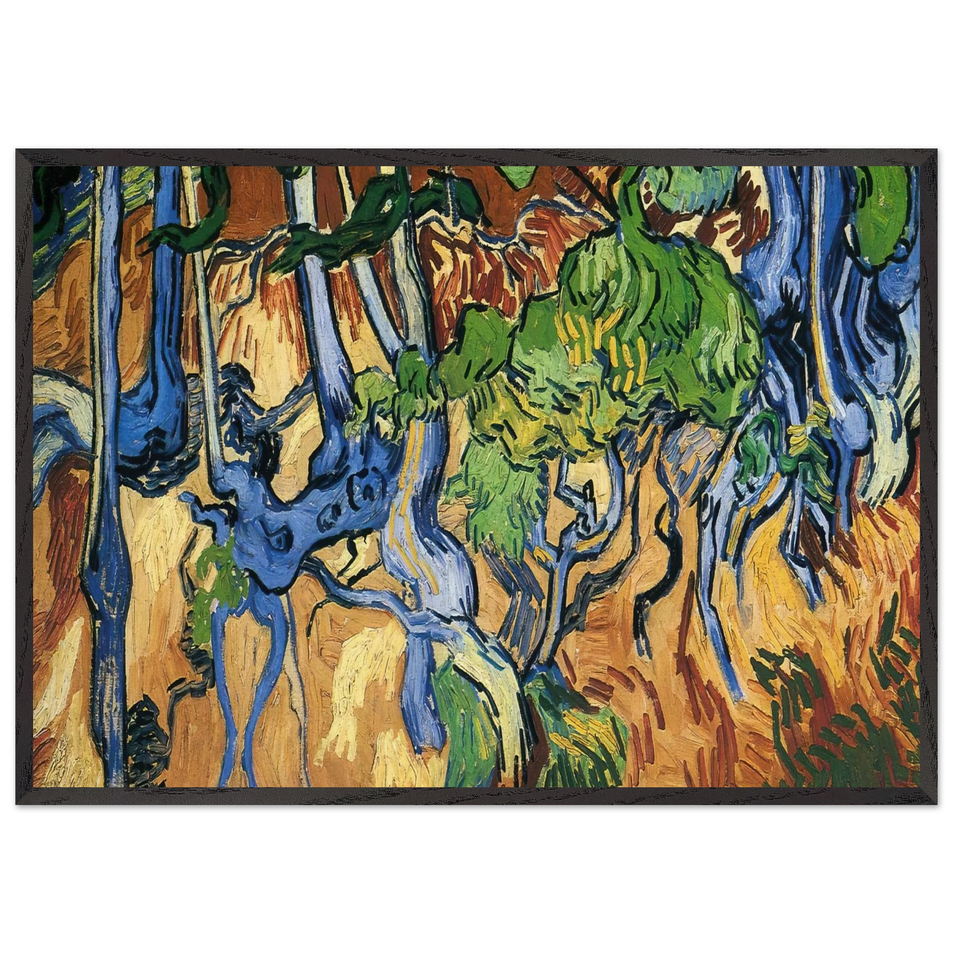 Tree roots - Vincent van Gogh Framed Art Print – Black Wooden Frame - Default Title - -Framed Art Print