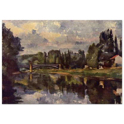 Bridge over the Marne - Paul Cézanne Brushed Aluminum Print - 70x100 cm / 28x40 inches | Paul Cézanne Aluminum Print | Paul Cézanne Prints