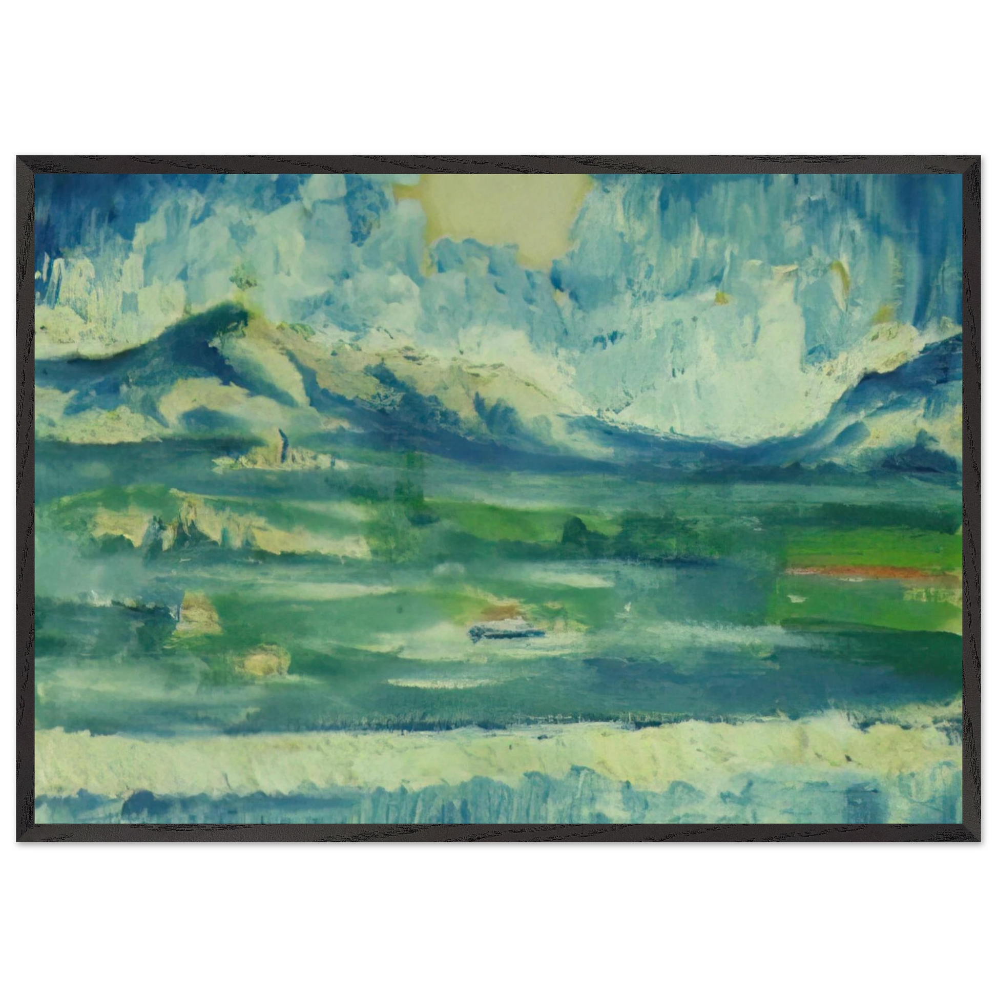 LANDSCAPE NEAR AMPURDAN 2 - Salvador Dali Framed Art Print – Black Wooden Frame - Default Title - -Framed Art Print