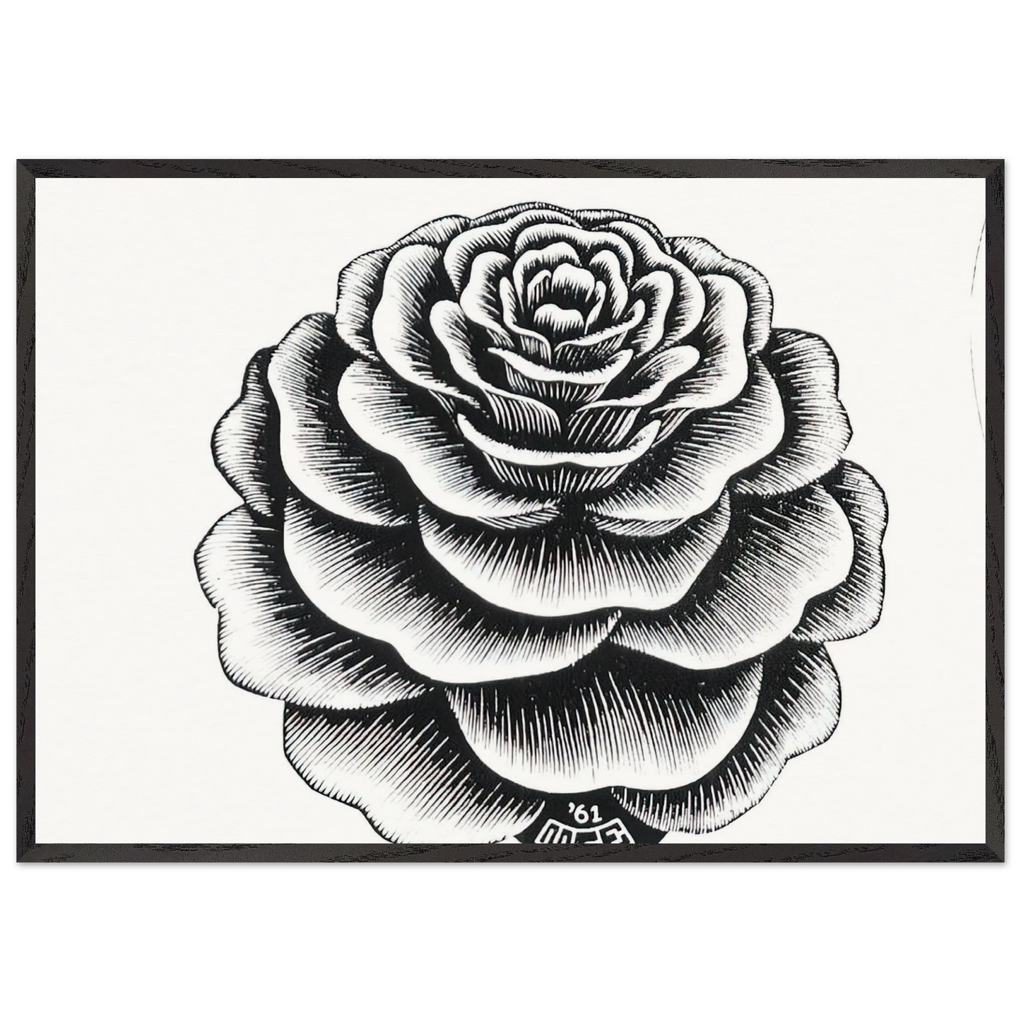 FLOWER 1 - MC Escher Framed Art Print – Black Wooden Frame - Default Title - -Framed Art Print