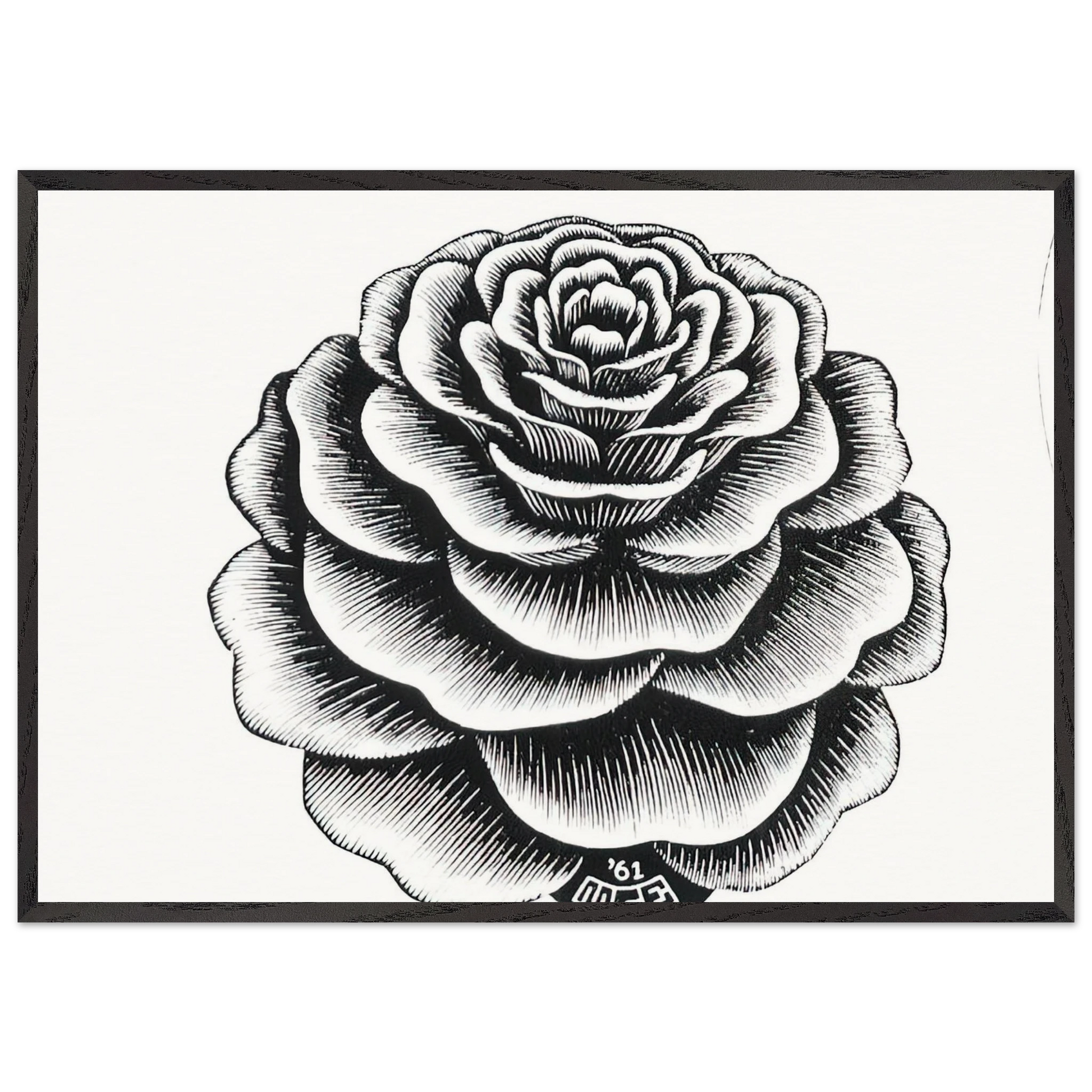 FLOWER 1 - MC Escher Framed Art Print – Black Wooden Frame - Default Title - -Framed Art Print