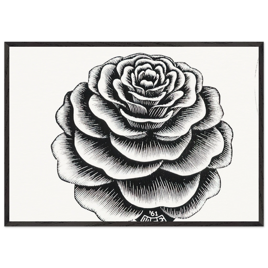 FLOWER 1 - MC Escher Framed Art Print – Black Wooden Frame - Default Title - -Framed Art Print