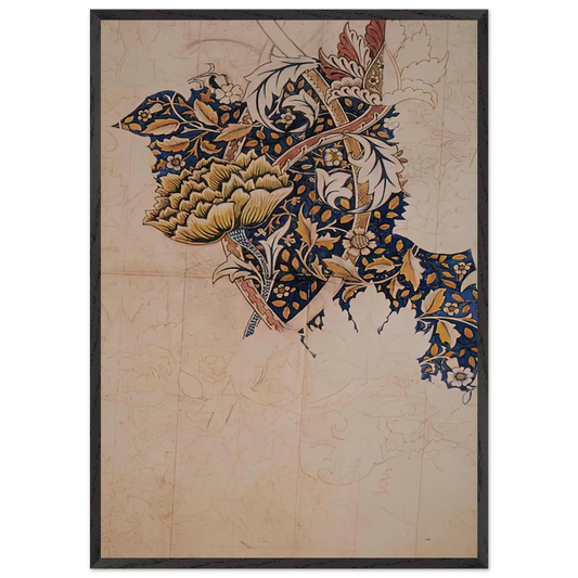 DESIGN FOR WINDRUSH PRINTED TEXTILE 1883 - William Morris Framed Art Print – Black Wooden Frame - Default Title - -Framed Art Print