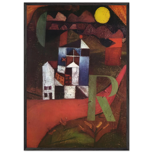 VILLA R 1919 - Paul Klee 70x100 cm / 28x40 inches Framed Art Print – Black Wooden Frame