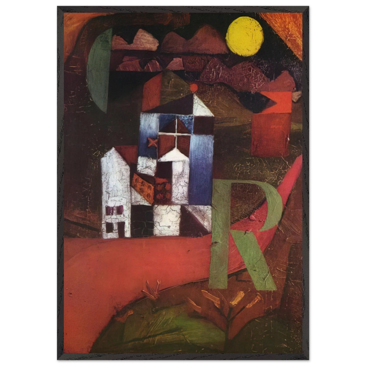 VILLA R 1919 - Paul Klee 70x100 cm / 28x40 inches Framed Art Print – Black Wooden Frame