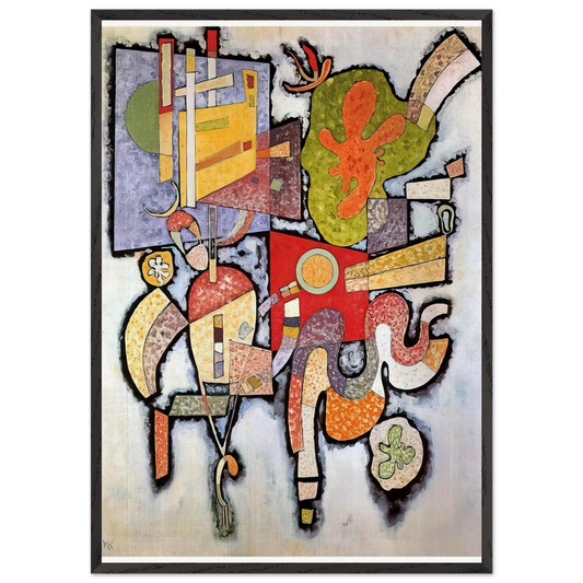 COMPLEX SIMPLE 1939 - Wassily Kandinsky 70x100 cm / 28x40 inches Framed Art Print – Black Wooden Frame
