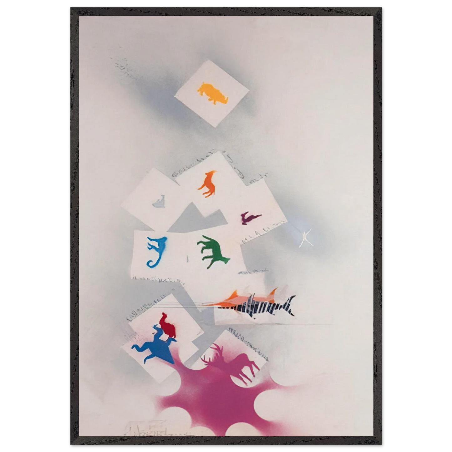 Untitled 2 N2 - Alighiero Boetti Framed Art Print – Black Wooden Frame - Default Title - -Framed Art Print