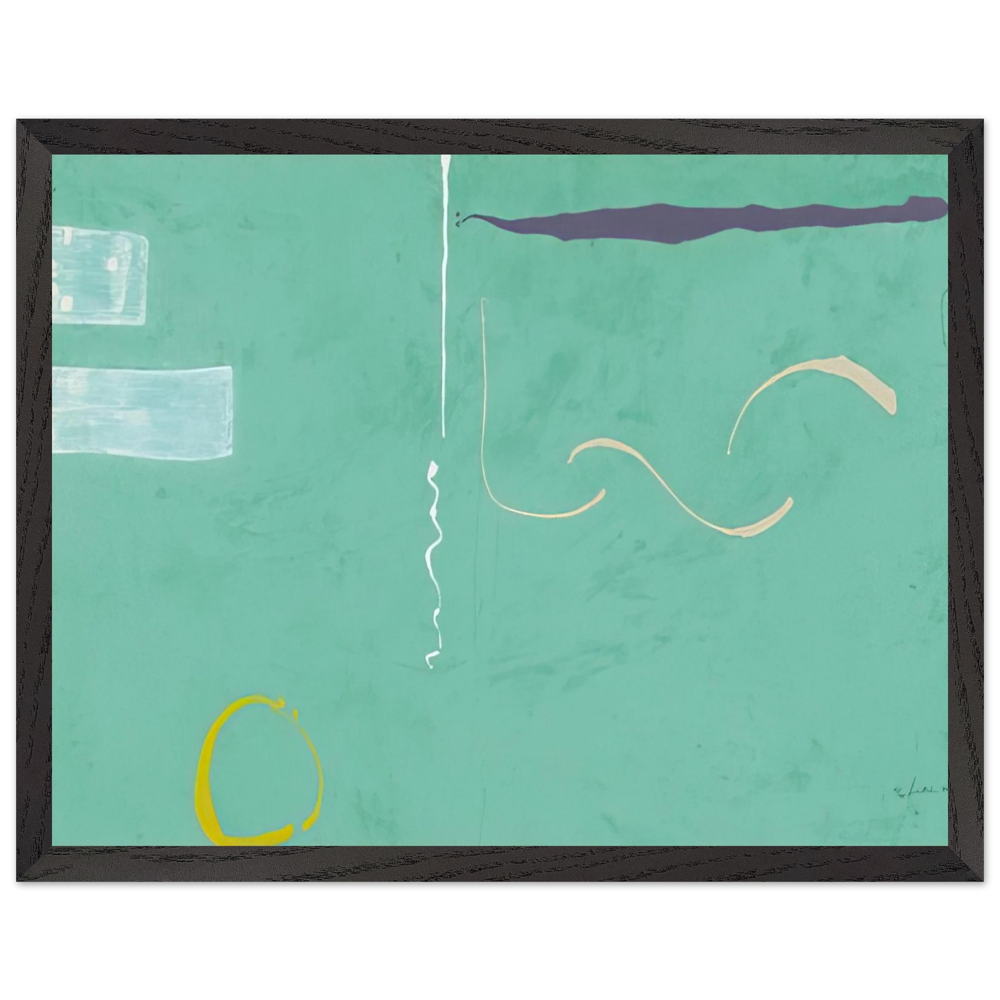 Helen Frankenthaler - Tahiti - 1989 Wall art - 28x43  cm / XL (11x17 inches) - Premium Wooden Framed Poster With Fine Art Paper - Black frame
