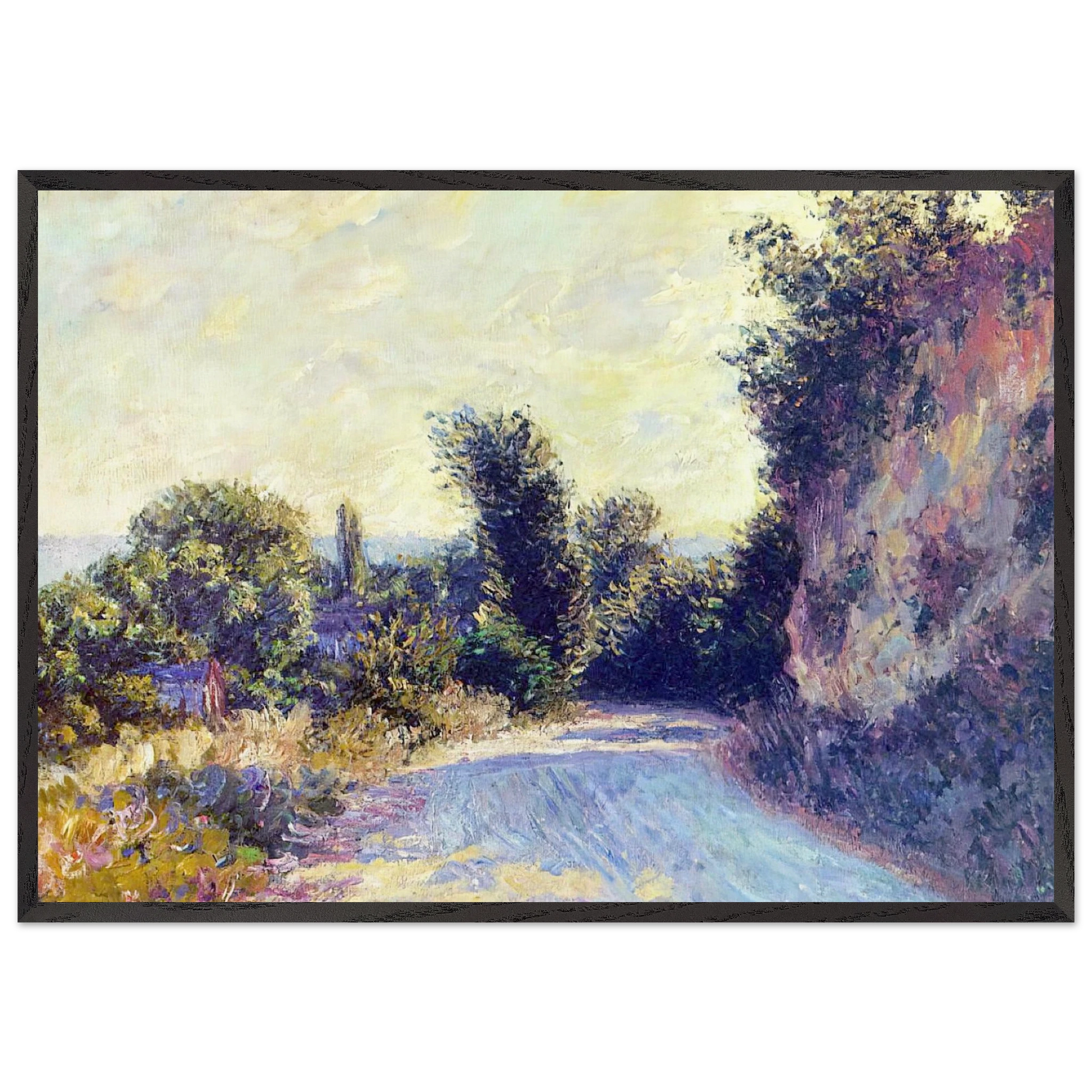 Road near Giverny 02 - claude monet Framed Art Print – Black Wooden Frame - Default Title - -Framed Art Print