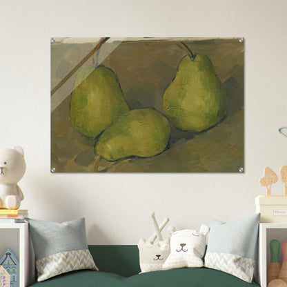 Three Pears - Paul Cézanne Acrylic Print - 70x100 cm / 28x40″ inches | Paul Cézanne Wall Art | Paul Cézanne Prints