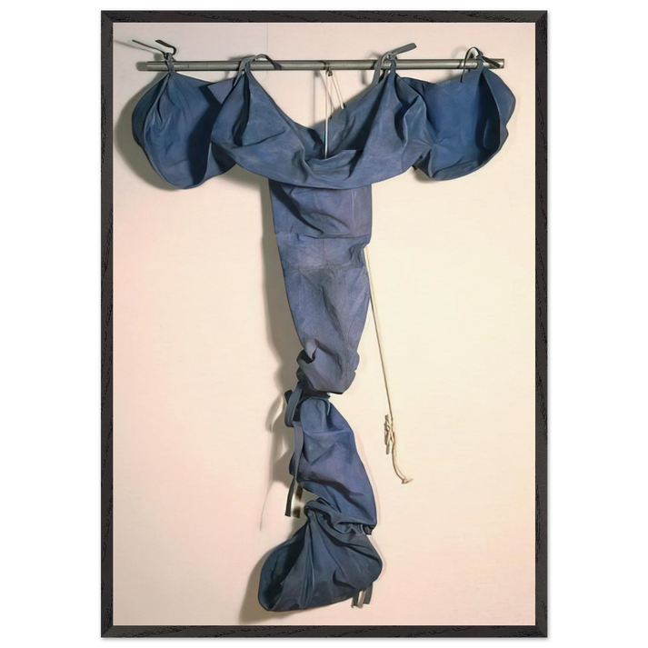 SOFT DRAINPIPE BLUE COOL VERSION 1967 - Claes Oldenburg 70x100 cm / 28x40 inches Framed Art Print – Black Wooden Frame