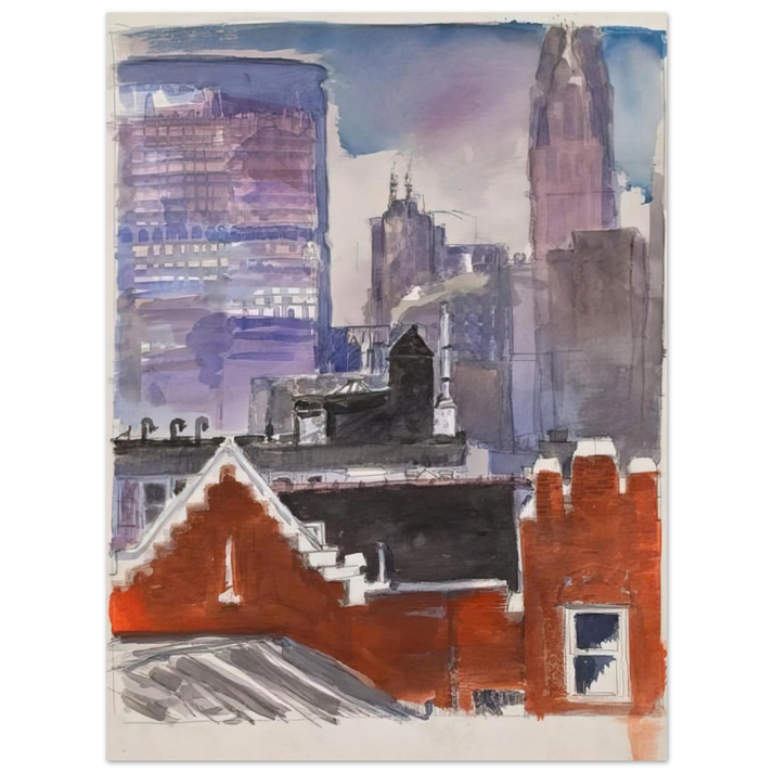 Paul Thek - Untitled cityscape - 1986  75x100 cm / 30x40inches Fine Art Poster