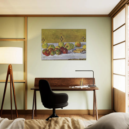 Still life with apples and biscuits - Paul Cézanne Brushed Aluminum Print - 70x100 cm / 28x40 inches | Paul Cézanne Aluminum Print | Paul Cézanne Prints