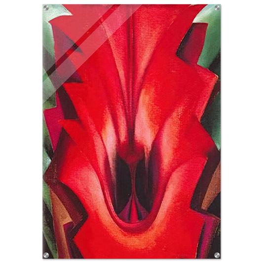 Inside Red Canna - Georgia O'Keeffe Acrylic Print - 70x100 cm / 28x40″ inches