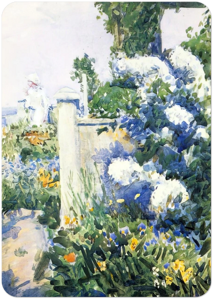 Garden by the Sea, Isles of Shoals By Childe Hassam Pack of 10 Post Cards | Childe Hassam Post Cards | A6 (10.5 x 14.8 cm) - 4.1 x 5.8 inches