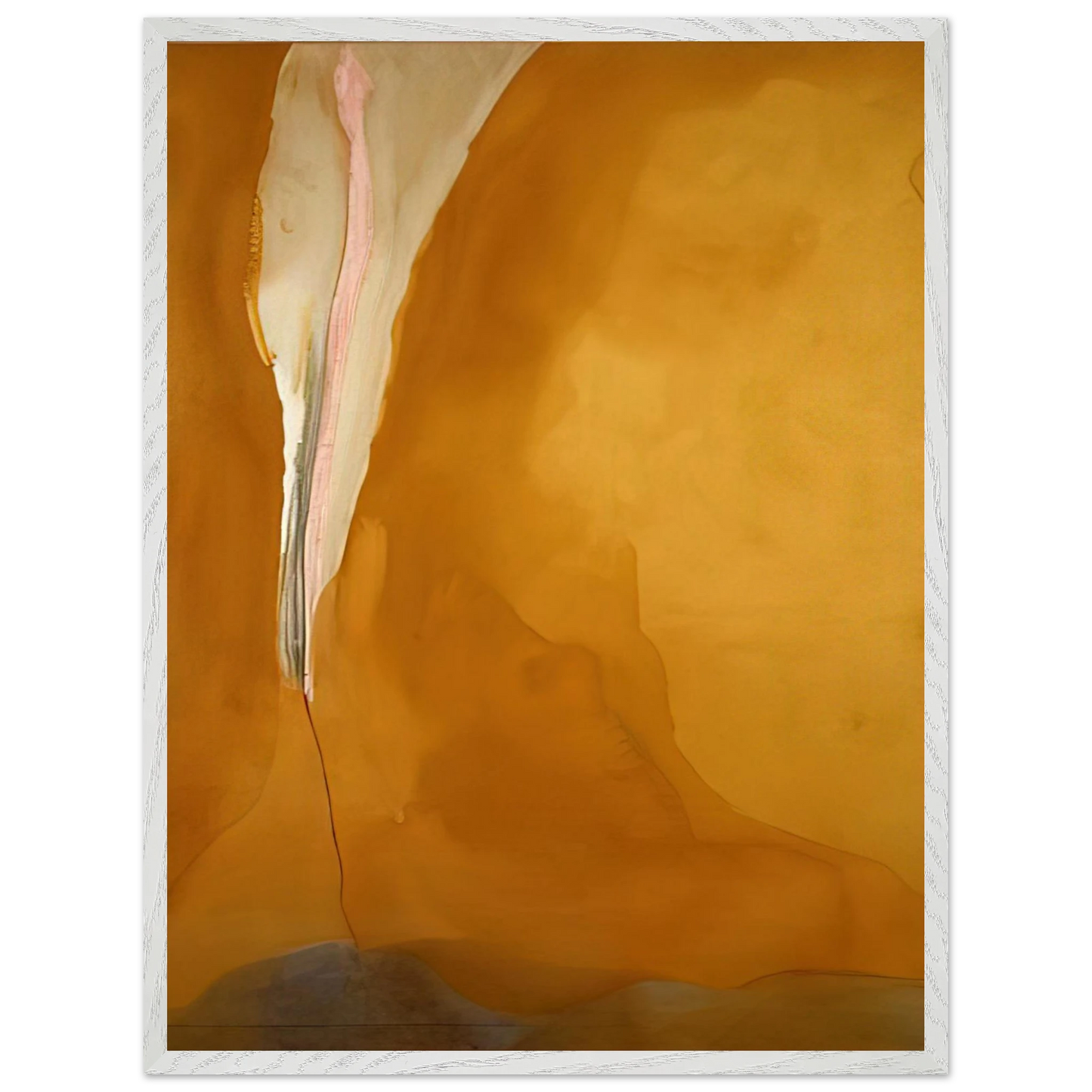 Helen Frankenthaler - Coral Wedge - 1972 Wall art - 60x90 cm / 24x36 inches - Premium Wooden Framed Poster With Fine Art Paper - White frame