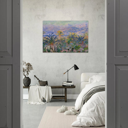 Palm Trees at Bordighera - claude monet Brushed Aluminum Print - 70x100 cm / 28x40 inches | claude monet Aluminum Print | claude monet Prints