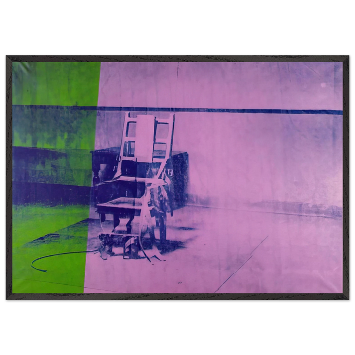 Big electric chair - Andy Warhol 70x100 cm / 28x40 inches Framed Art Print – Black Wooden Frame