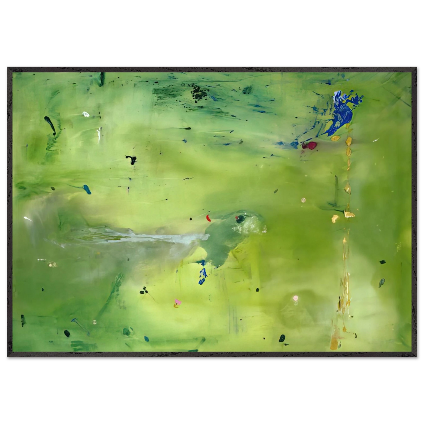 Helen Frankenthaler - A Green Thought in a Green Shade - 1981 Wall art - 15x20 cm / 6x8 Inches - Premium Wooden Framed Poster With Fine Art Paper - Wood frame