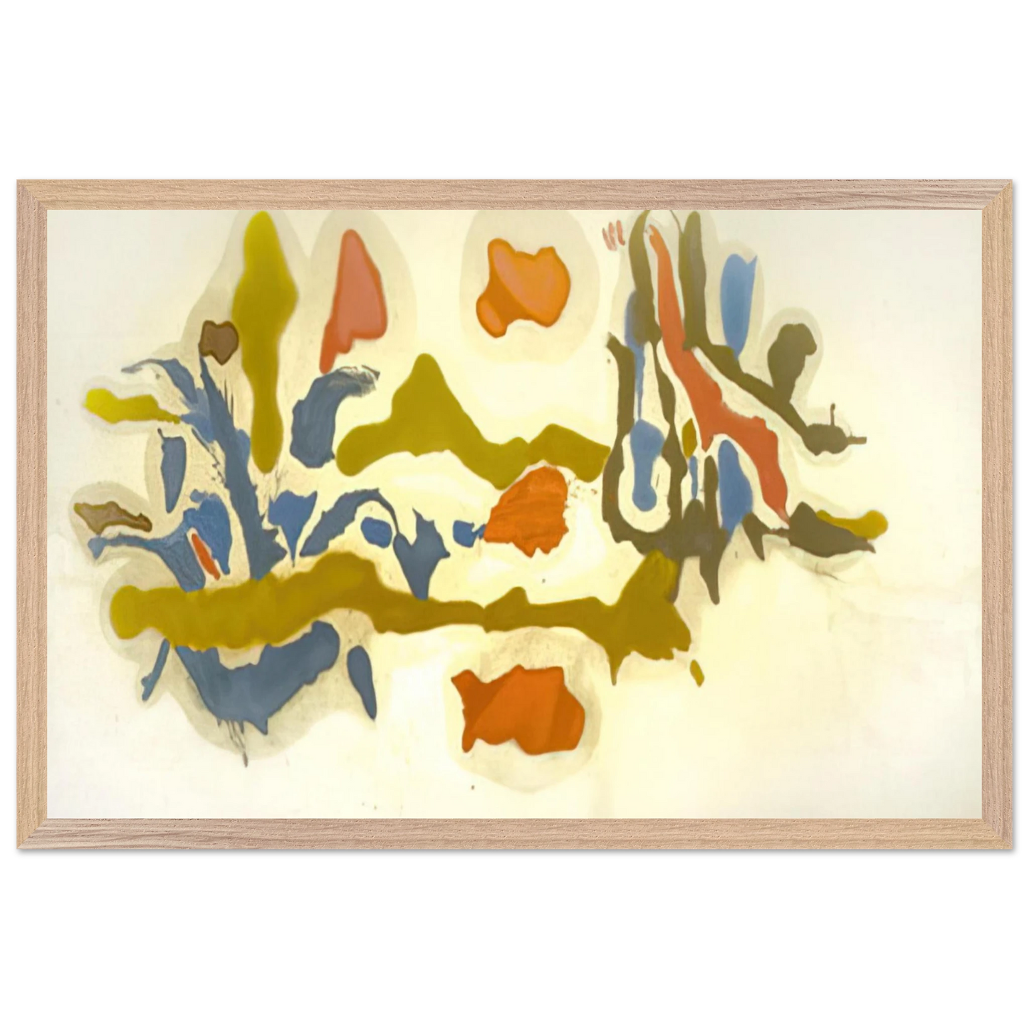 Helen Frankenthaler - Seascape with Dunes - 1962 Wall art - A2 (42 x 59.4  cm) - Premium Wooden Framed Poster With Fine Art Paper - Wood frame