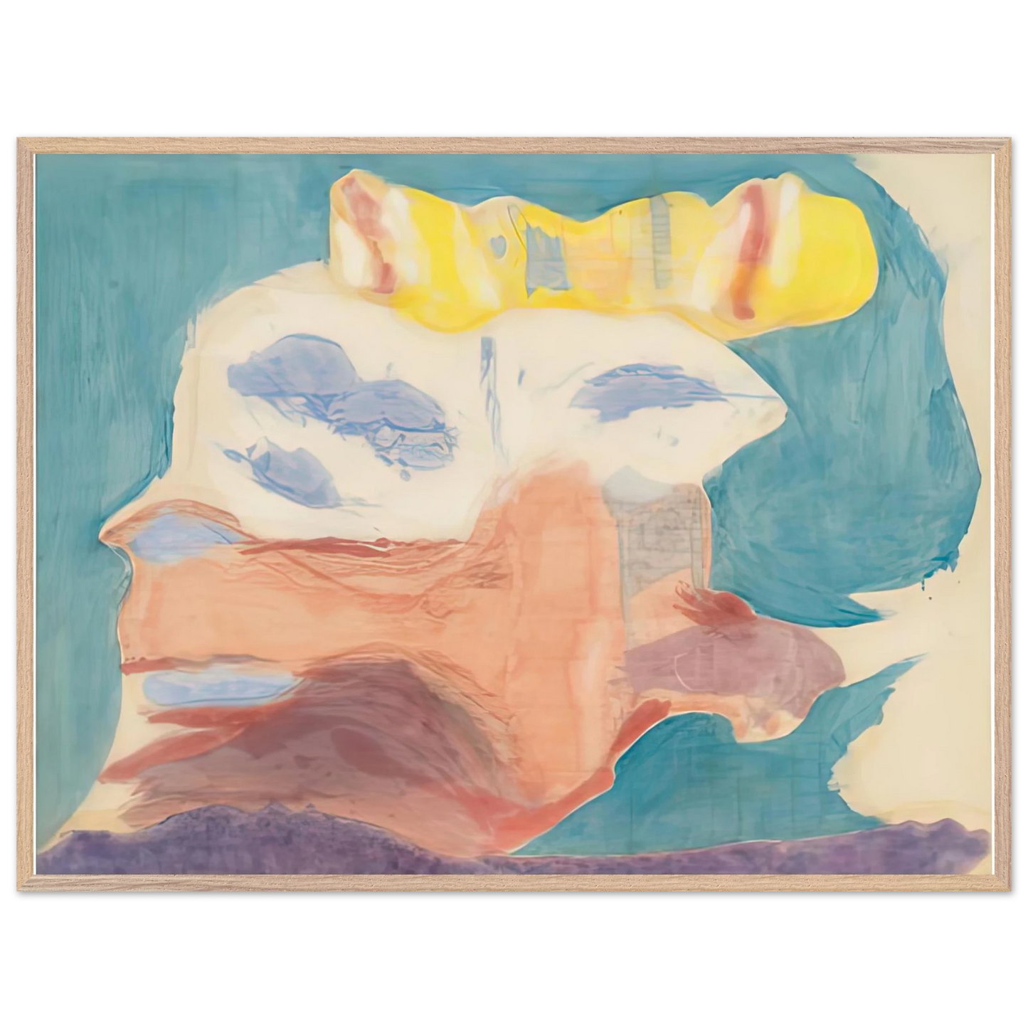 Helen Frankenthaler - Sea Goddess, 1963- Wall Art - 60x80 cm / 24x32 inches - Premium Wooden Framed Poster With Fine Art Paper - Wood frame