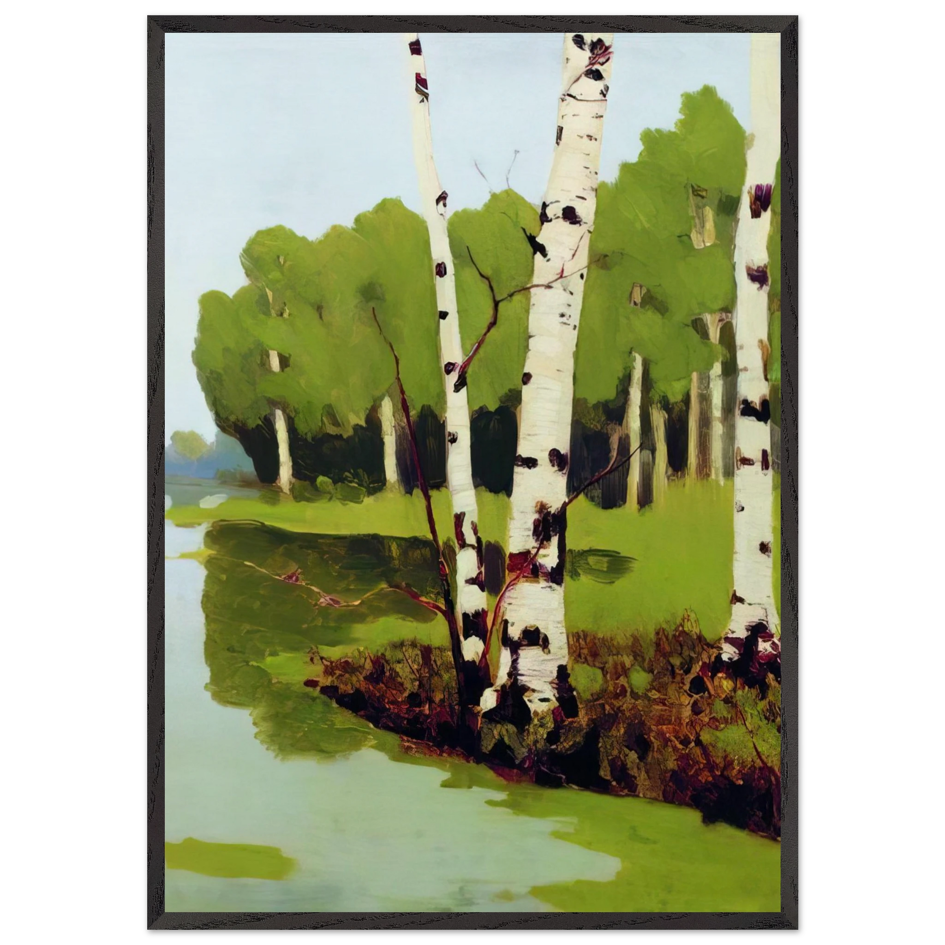 Birches - Arkhyp Kuindzhi Framed Art Print – Black Wooden Frame - Default Title - -Framed Art Print