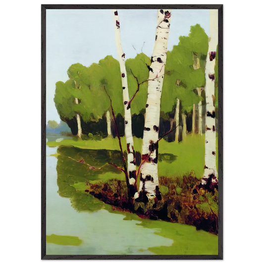 Birches - Arkhyp Kuindzhi Framed Art Print – Black Wooden Frame - Default Title - -Framed Art Print