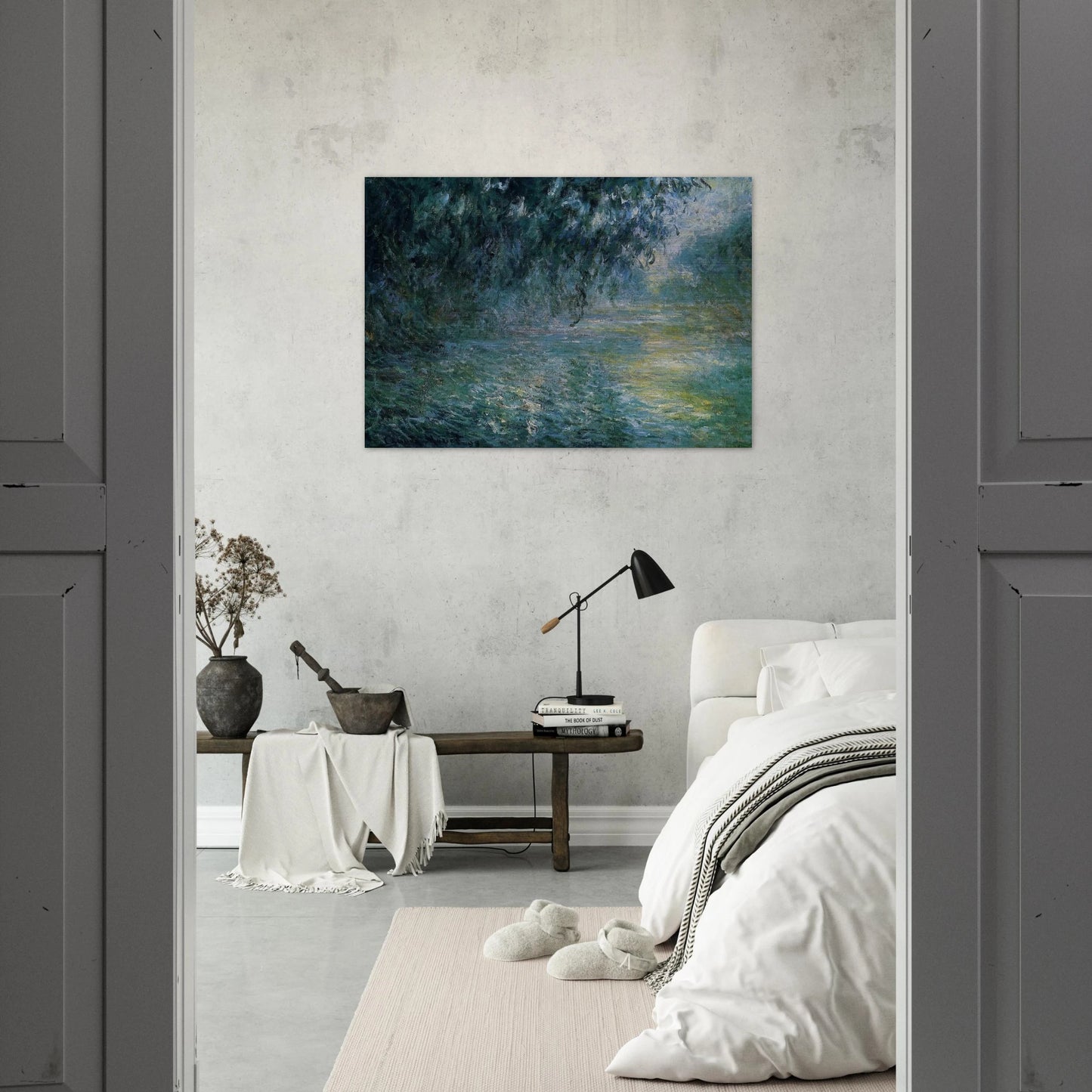 Morning on the Seine in the Rain - claude monet Brushed Aluminum Print - 70x100 cm / 28x40 inches | claude monet Aluminum Print | claude monet Prints