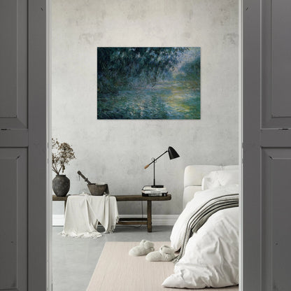 Morning on the Seine in the Rain - claude monet Brushed Aluminum Print - 70x100 cm / 28x40 inches | claude monet Aluminum Print | claude monet Prints